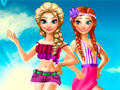 ເກມ Elsa And Anna Summer Vacation
