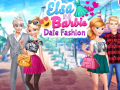 ເກມ Elsa and Barbie Date Fashion