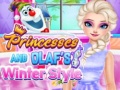 ເກມ Princesses And Olaf's Winter Style