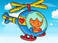 ເກມ Coloring Book: Cat Driving Helicopter
