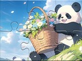 ເກມ Jigsaw Puzzle: Basket Flower Panda