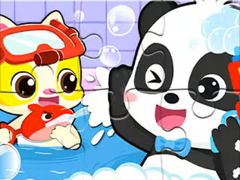 ເກມ Jigsaw Puzzle: Baby Panda Shower Time