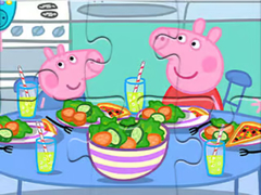 ເກມ Jigsaw Puzzle: Peppa Dinner Time