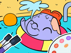 ເກມ Coloring Book: Elephant Swim