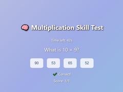 ເກມ Multiplication Skill Test