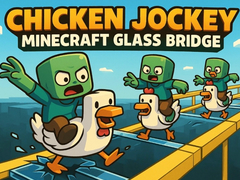 ເກມ Chicken Jockey: Minecraft Glass Bridge