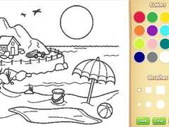 ເກມ Beach Coloring Book For Kids