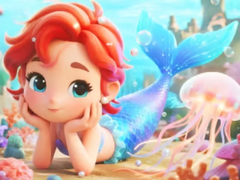ເກມ Jigsaw Puzzle: Chibi Mermaid Marshmallow Jellyfish